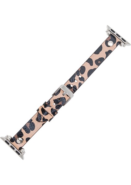 Apple Watch Uyumlu Deri Kordon 42-44-45MM St Leopar Ne indirimleri