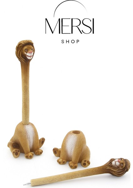 Aslan Figürlü Polyester Tükenmez Kalem (Standlı) fiyatları