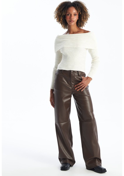 Yeni Sezon Dar Fit Kadın Deri Görünümlü Pantolon fiyatları