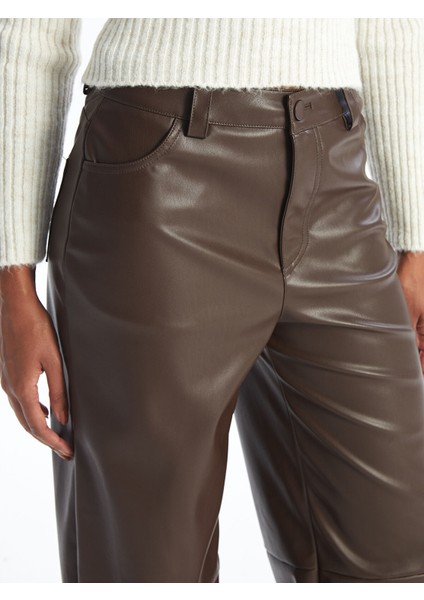 Yeni Sezon Dar Fit Kadın Deri Görünümlü Pantolon fırsatları