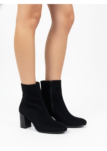 Süet Fermuarlı Önü Düz Kolay Giyilebilir Topuklu Kısa Sade Klasik Bot Bootie fırsatları
