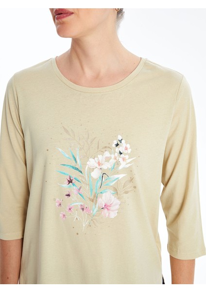 Yeni Sezon Bisiklet Yaka Çiçekli Kadın Bluz modelleri