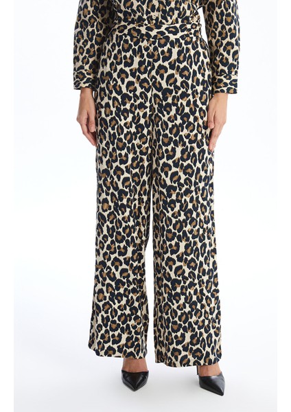 Yeni Sezon Beli Lastikli Leopar Desenli Kadın Pantolon fiyatları
