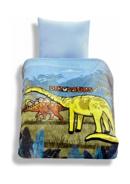 Tek Kişilik Baskılı Prime Dinosoor Battaniye – Yumuşak, Sıcak Tutucu ve Renkli Desenli