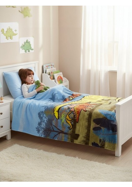 Tek Kişilik Baskılı Prime Dinosoor Battaniye – Yumuşak, Sıcak Tutucu ve Renkli Desenli fiyatları