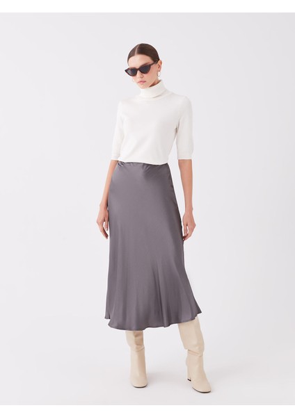 Yeni Sezon Standart Fit Düz Saten Kadın Etek fiyatları