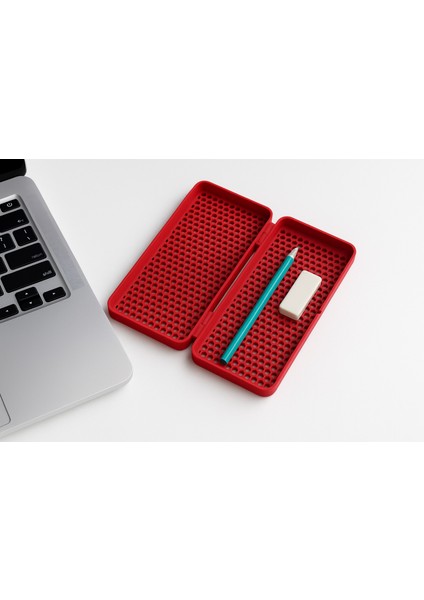 Organik Modern Kırmızı Kalem Kutusu – Bal Peteği Tasarım, Dayanıklı ve Şık fiyatları