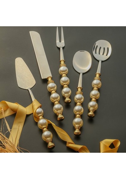 🌟 Royking Sedefli 5 Parça Servis Seti Gold – Sofraların Işıltılı Başyapıtı!