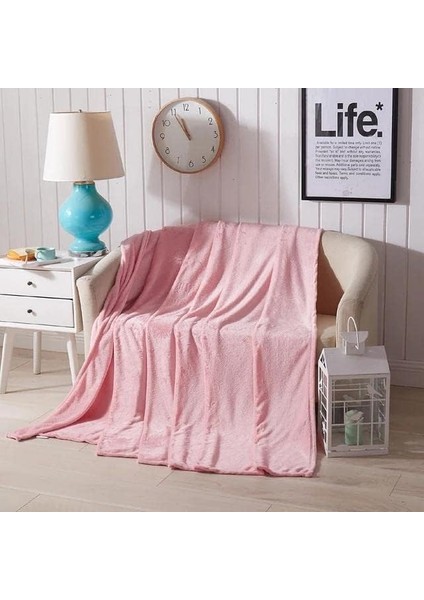 Battaniye,televizyon Battaniyesi, Peluş, Polar Battaniye, Çift Kişilik 220 * 230 Pembe