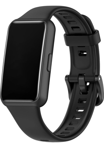 Band 7 ile Uyumlu Saat Kayışı Ent Kaliteli Mi Band 7 ile Uyumlu Spor Saat Kontrast Renkli Lagniappe Silikon Kordon (Siyah)