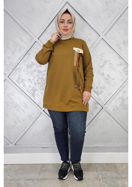 Kadın Kombin ve Bağcık Detaylı Tesettür Tunik