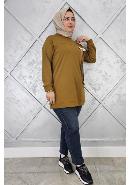 Kadın Kombin ve Bağcık Detaylı Tesettür Tunik fiyatları