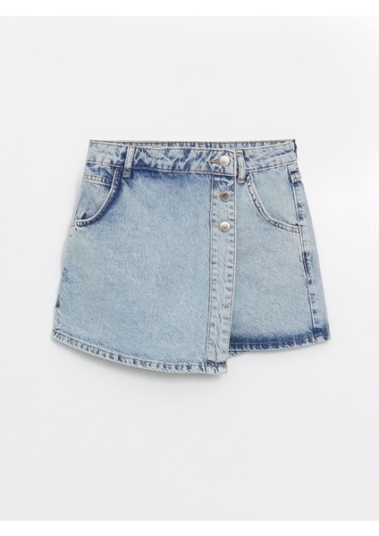 Yeni Sezon Kadın Standart Fit Düz Jean Şort Etek indirimleri