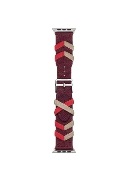 Ile Uyumlu 38MM/40MM Krd-97 Sarmal Örgü Tasarımlı Kordon Kırmızı fiyatları