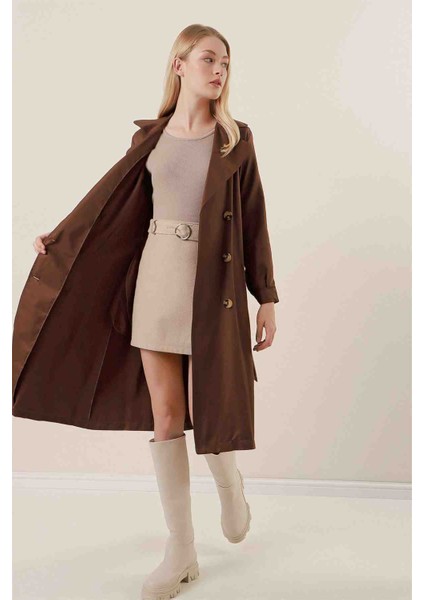 Kruvaze Yaka Trençkot modelleri