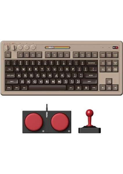 Retro Mekanik Klavye, /2.4g/usb-C Hot Swappable Oyun Klavyesi, 87 Tuşlu, Çift Süper Düğmeli ve Süper Çubuklu, Windows ve Için - C64 Edition - Qwerty Klavye modelleri