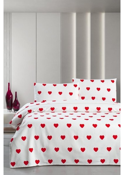 Hamlet Tek Kişilik Çarşafı Pike Yatak Örtüsü 170 x 230 Bordo