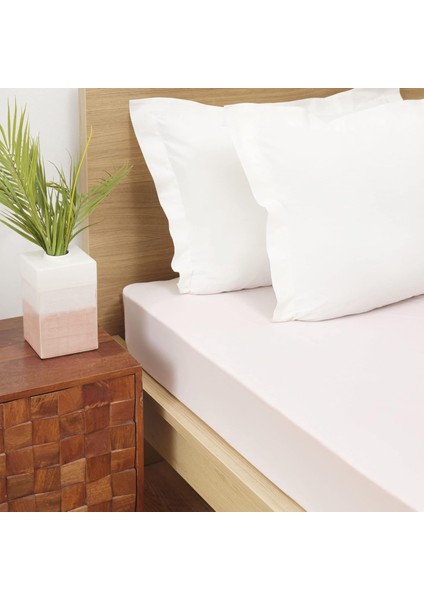 Açık Pembe Penye Tek Kişilik Fitted Çarşaf