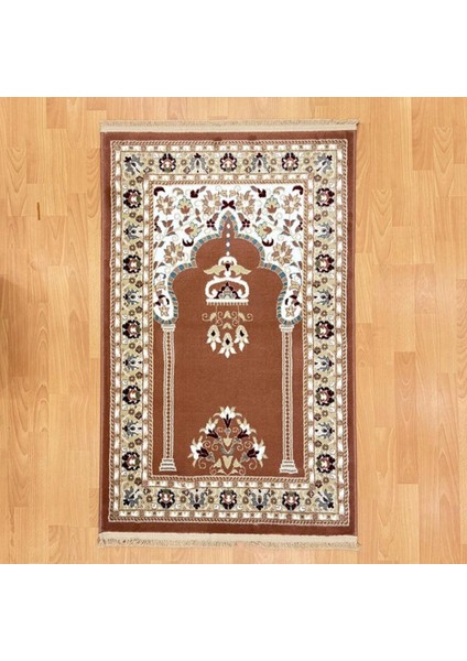 Geleneksel Motifli Yünlü Seccade Kiremit