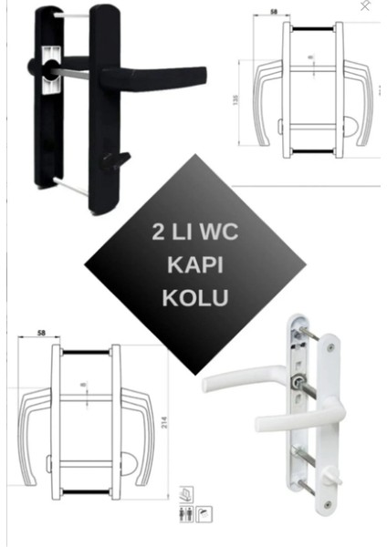 2 Lı Wc Kapı Kolu