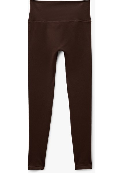 Yüksek Bel Slim Fit Dikiş Detaylı Spor Tayt