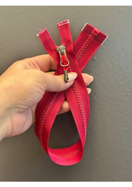 43X3 cm Kırmızı Dişli Fermuar