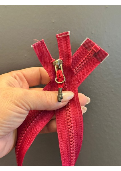 43X3 cm Kırmızı Dişli Fermuar modelleri