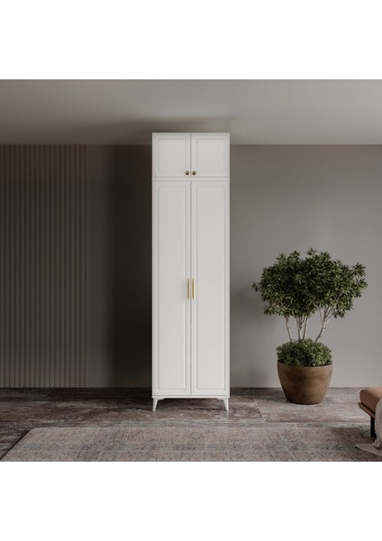 Milas Gold 2 Kapaklı Komple Mdf Ayaklı Yüklüklü Gardırop - Elbise Dolabı -Yüklük Dolabı fiyatları