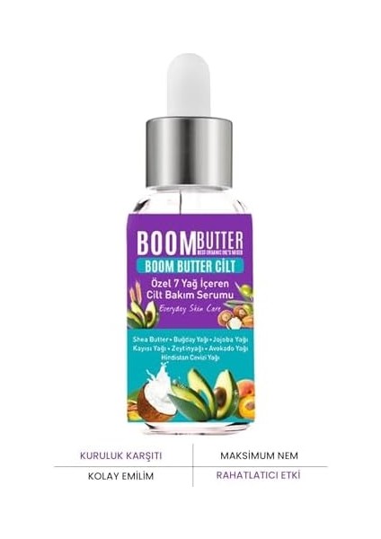 Herbal Scıence Boom Butter 7 Yağ Içeren Maksimum Nemlendirici Cilt Bakım Serum 20 ml