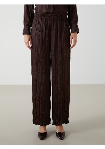 Yeni Sezon Beli Lastikli Geniş Paça Kadın Pantolon fiyatları