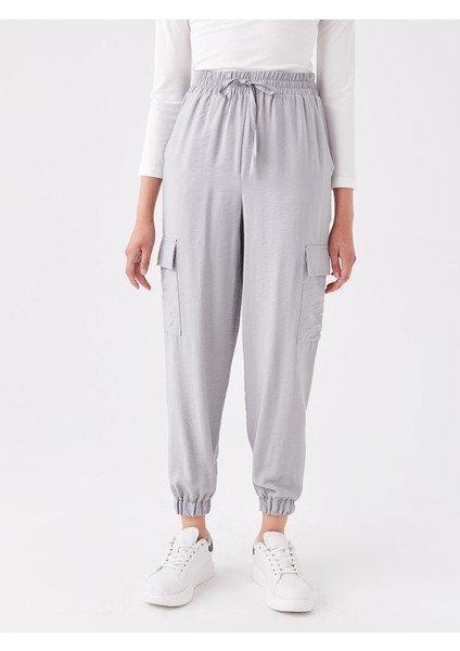 Yeni Sezon Beli Lastikli Standart Fit Kadın Kargo Pantolon modelleri