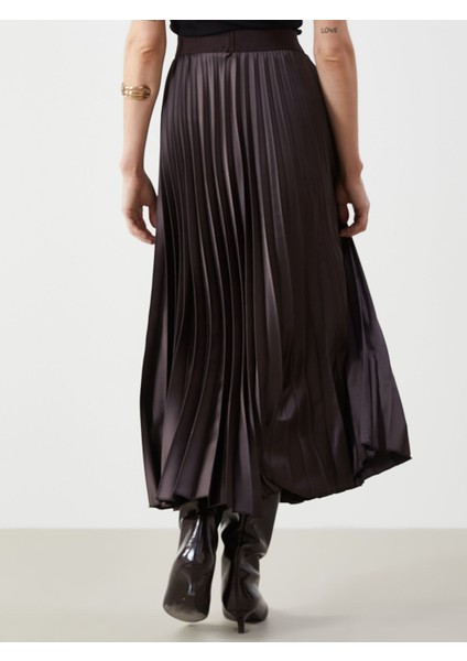 Yeni Sezon Beli Lastikli Saten Kadın Pileli Etek fırsatları