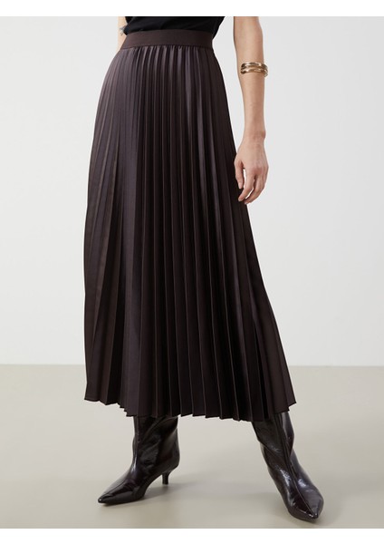 Yeni Sezon Beli Lastikli Saten Kadın Pileli Etek fiyatları