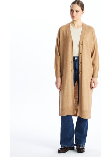 Yeni Sezon V Yaka Kadın Triko Hırka