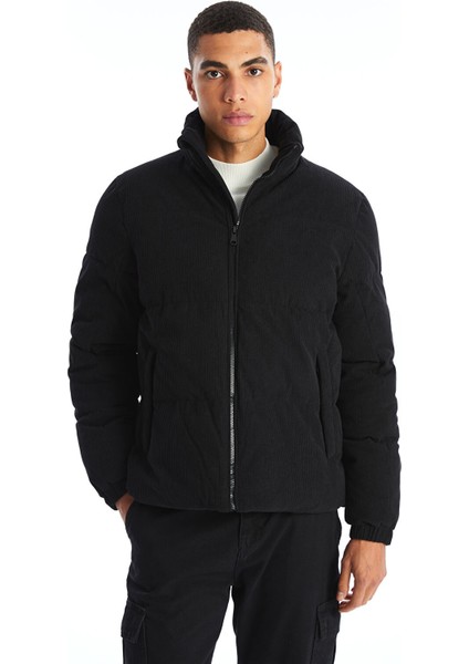 Yeni Sezon Standart Kalıp Dik Yaka Kadife Erkek Şişme Mont