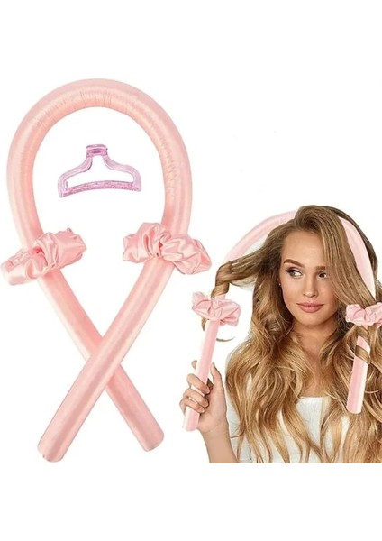 Croc 1290 Isısız Saç Şekillendirme Seti Saten Gece Bigudisi Saç Sosisi (Pembe) fiyatları