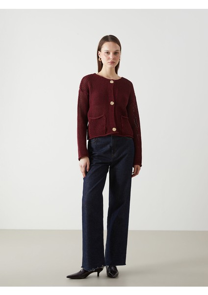 Yeni Sezon Bisiklet Yaka Ajurlu Kadın Triko Hırka fiyatları