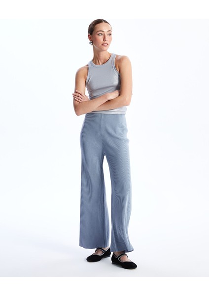 Yeni Sezon Kadın Beli Lastikli Düz Triko Pantolon fiyatları