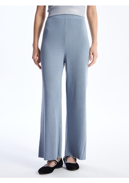 Yeni Sezon Kadın Beli Lastikli Düz Triko Pantolon modelleri