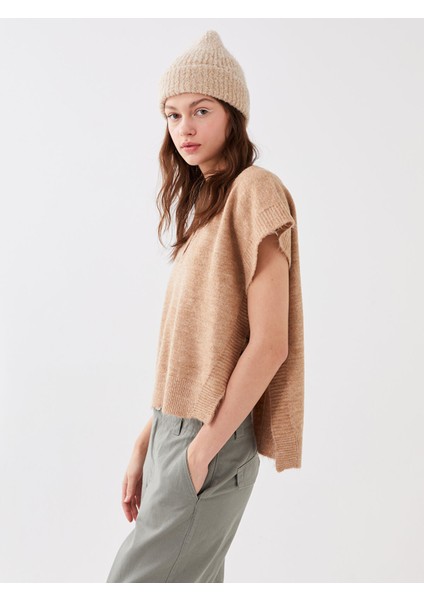 Yeni Sezon Kadın V Yaka Düz Triko Süveter modelleri