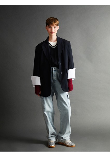 Yeni Sezon Çizgili Oversize Kadın Blazer Ceket modelleri