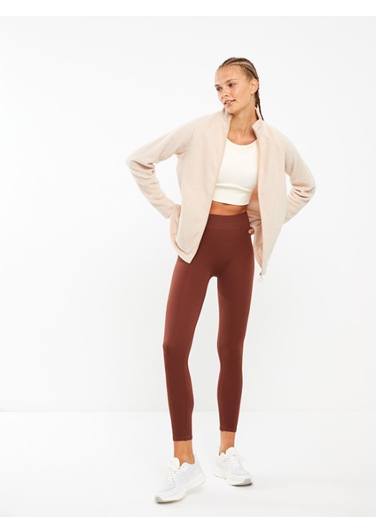 Yeni Sezon Dik Yaka Düz Uzun Kollu Polar Kadın Spor Hırka