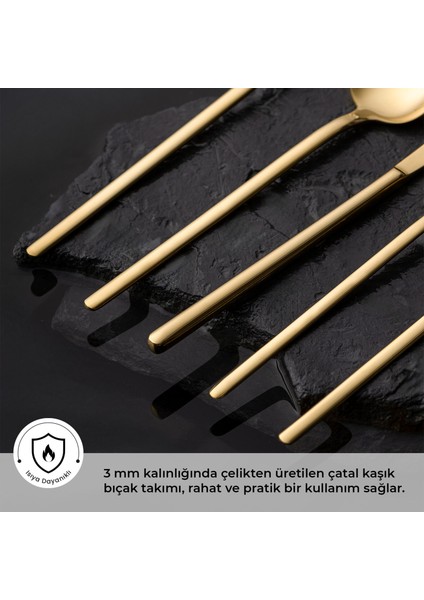 Lora Parlak Gold 60 Parça 12 Kişilik Çatal Kaşık Bıçak Takımı fiyatları