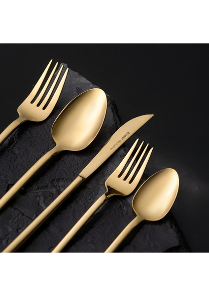 Lora Parlak Gold 60 Parça 12 Kişilik Çatal Kaşık Bıçak Takımı modelleri