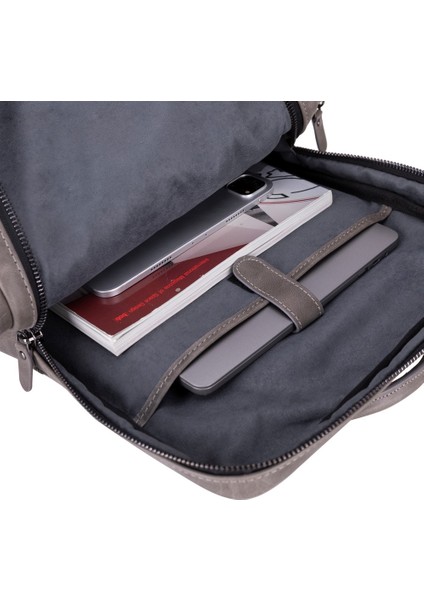 Hidden Castle Deri Sırt Çantası Antik Gri indirimleri