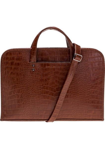 Barchello Pergamon Deri Laptop Çantası Fl Kahverengi