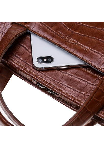 Barchello Pergamon Deri Laptop Çantası Fl Kahverengi fırsatları