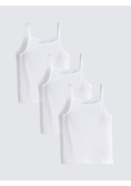 Yeni Sezon Kare Yaka Kız Çocuk Atlet 3'lü