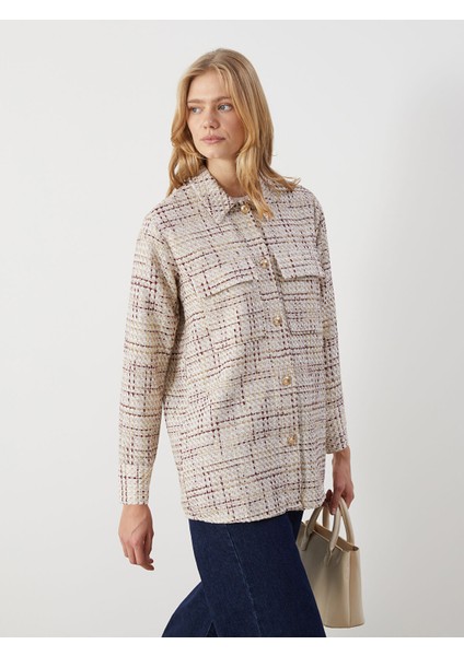 Yeni Sezon Ekose Tüvit Kadın Gömlek Ceket