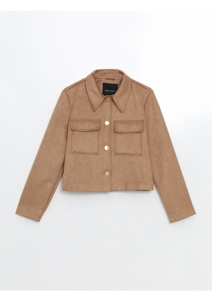 Yeni Sezon Gömlek Yaka Kadın Süet Görünümlü Ceket indirimleri
